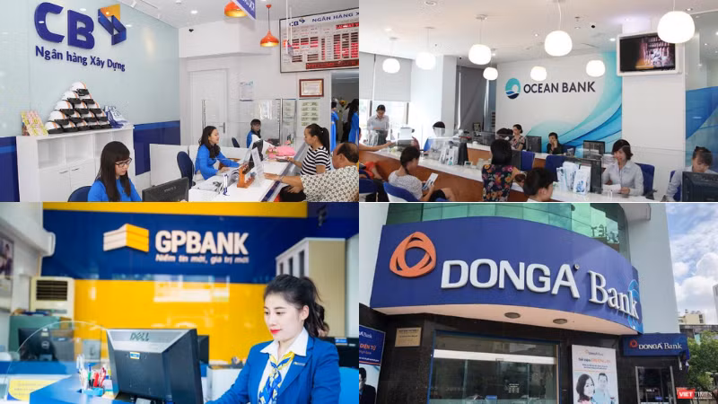 Bốn ngân hàng yếu kém gồm CBBank, OceanBank, GPBank và DongABank
