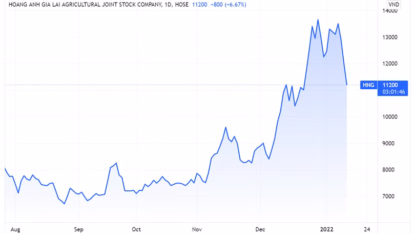 Diễn biến giá cổ phiếu HNG (Nguồn: Tradingview) Diễn biến giá cổ phiếu HNG (Nguồn: Tradingview)
