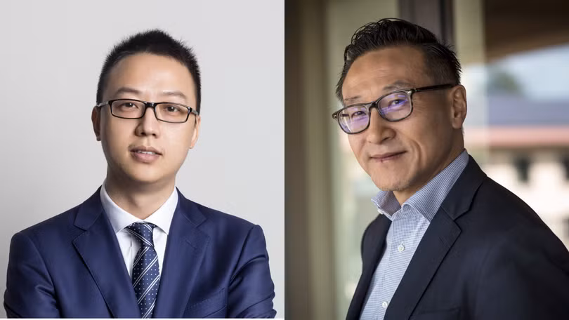 Eddie Wu (trái) và Joe Tsai sẽ lần lượt đảm nhận chức CEO và Chủ tịch của Alibaba Group