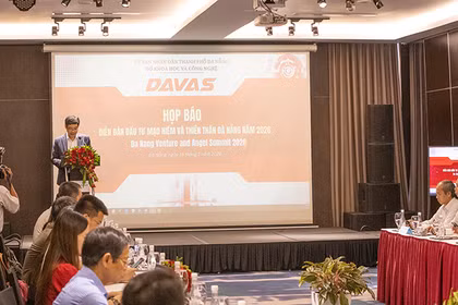 Quang cảnh họp báo giới thiệu Diễn đàn đầu tư mạo hiểm và thiên thần Đà Nẵng năm 2026 (DAVAS 2026) do Sở KH&CN TP Đà Nẵng tổ chức diễn ra chiều 15/5.