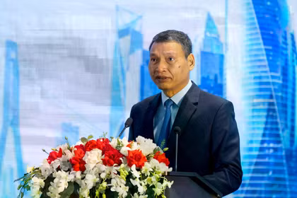Ông Hồ Kỳ Minh, Phó Chủ tịch Thường trực UBND thành phố Đà Nẵng, Chủ tịch Cơ quan điều hành VIFC-DN phát biểu tại diễn đàn VIFC-DN Forum 2026. Ảnh XM.