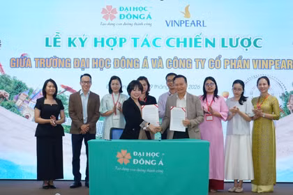 Đại học Đông Á và Công ty CP Vinpearl tại lễ ký kết thỏa thuận hợp tác chiến lược toàn diện giai đoạn 2026-2029.