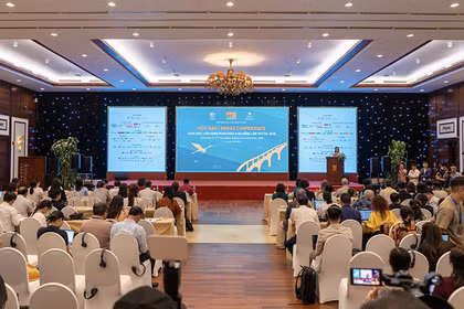 Quang cảnh họp báo công bố Liên hoan Phim châu Á Đà Nẵng lần thứ IV (DANAFF IV) do UBND TP Đà Nẵng và Hiệp hội Xúc tiến phát triển Điện ảnh Việt Nam (VFDA) phối hợp tổ chức diễn ra chiều 27/6.