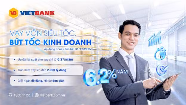 Để tháo gỡ bài toán này, Vietbank triển khai gói “Vay vốn siêu tốc – Bứt tốc kinh doanh” giúp SMEs bổ sung nguồn lực, tiết kiệm thời gian, nhanh chóng nắm bắt cơ hội thị trường.