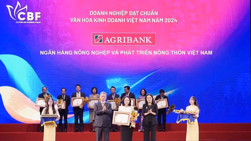Agribank - Doanh nghiệp đạt chuẩn Văn hóa kinh doanh Việt Nam năm 2024