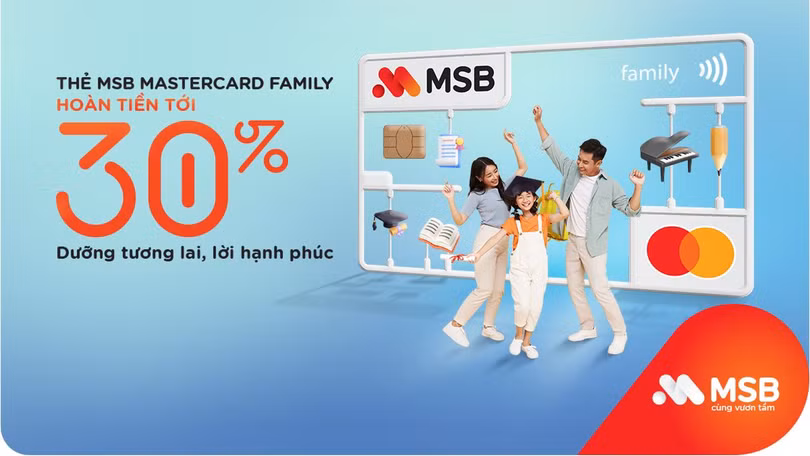 Chi tiêu thông minh cho gia đình, lựa chọn thẻ tín dụng MSB Mastercard Family