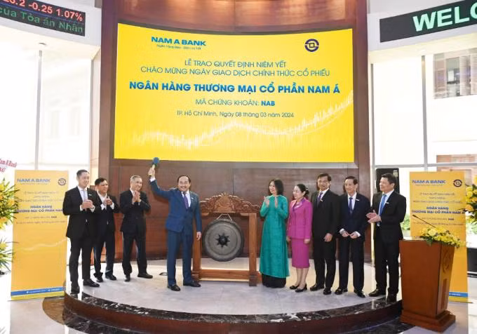 NAB là một trong những cổ phiếu ngân hàng đầu tiên được niêm yết trên HoSE trong năm 2024.