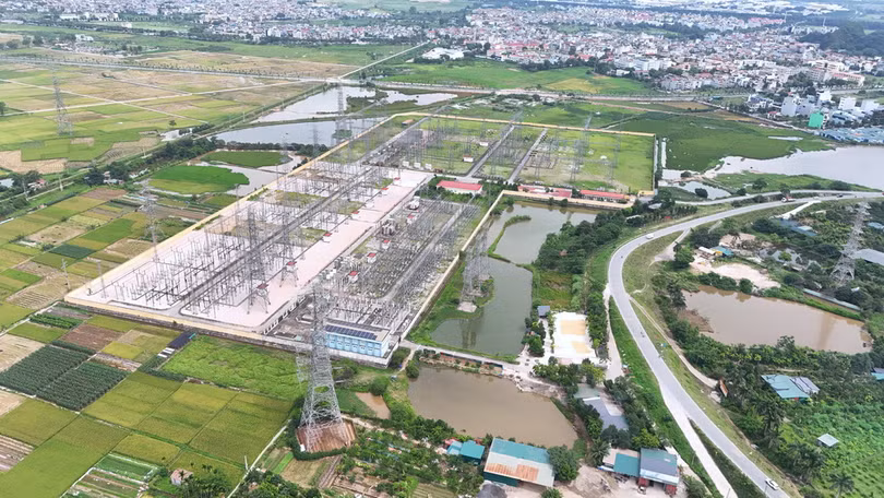 Trạm 500kV Tây Hà Nội nhìn từ trên cao