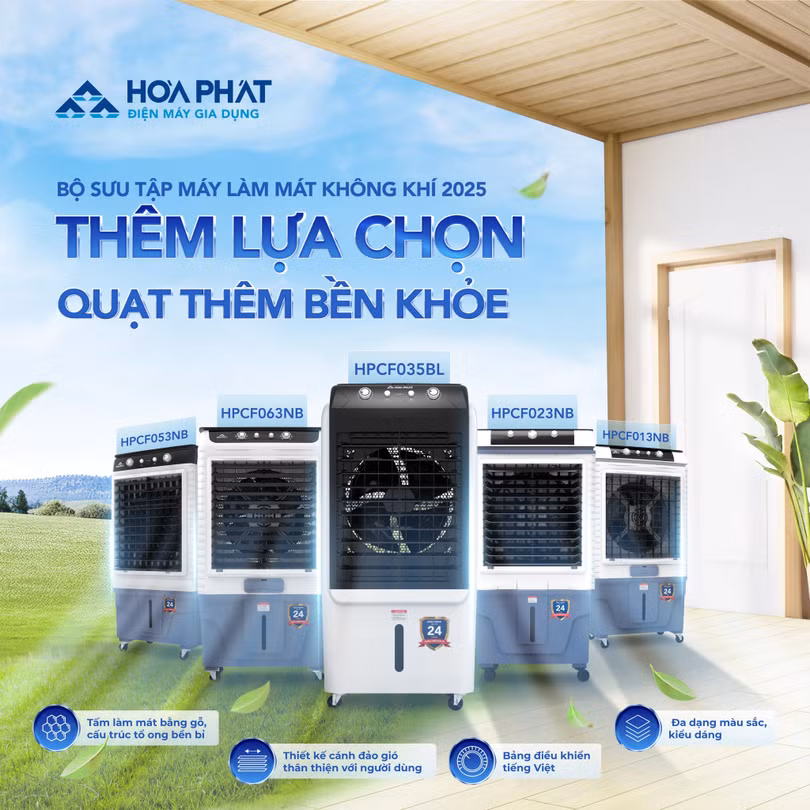 Bộ sưu tập Máy làm mát Hoà Phát năm 2025 với nhiều cải tiến nổi bật