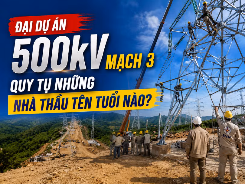 Đại dự án đường dây 500kV mạch 3 quy tụ những nhà thầu tên tuổi nào?