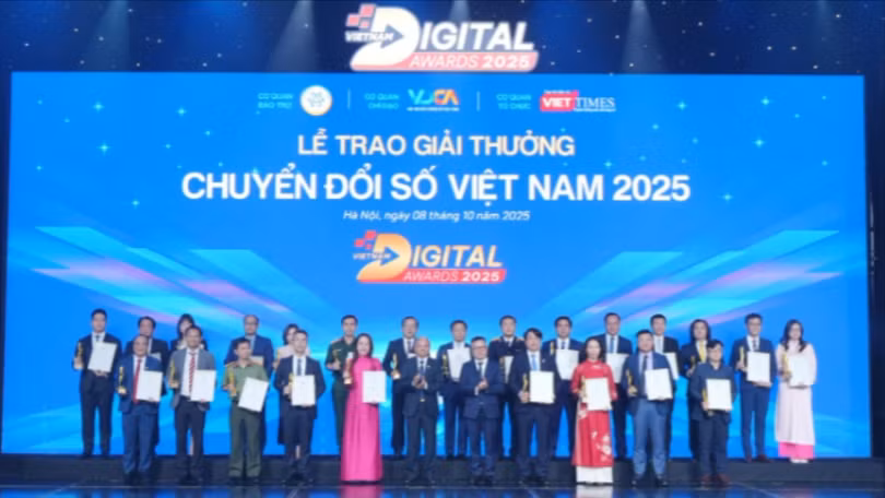 Cơ quan nhà nước và Doanh nghiệp, đơn vị sự nghiệp được vinh danh tại Giải thưởng Chuyển đổi số Việt Nam năm 2025.