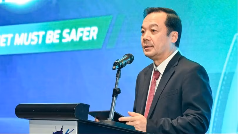 Thứ trưởng Bộ Khoa học và Công nghệ Phạm Đức Long tại Hội thảo Internet Day 2025.