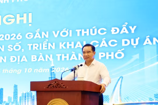 Chủ tịch UBND TP.HCM Nguyễn Văn Được phát biểu tại Hội nghị.