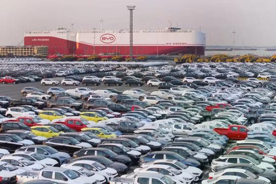 Các nhà sản xuất xe điện Trung Quốc, trong đó có BYD, đã dựa vào xuất khẩu bùng nổ để bù đắp cho doanh số bán hàng nội địa yếu kém. Ảnh: TNS.