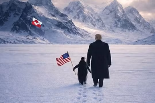 Bức ảnh ông Trump và chú chim cánh cụt được Nhà Trắng công bố trên mạng xã hội. Ảnh: X.