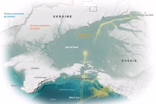Ukraine tuyên bố đã tập kích hàng loạt tàu thuyền trên biển Azov. Ảnh: Reuters.