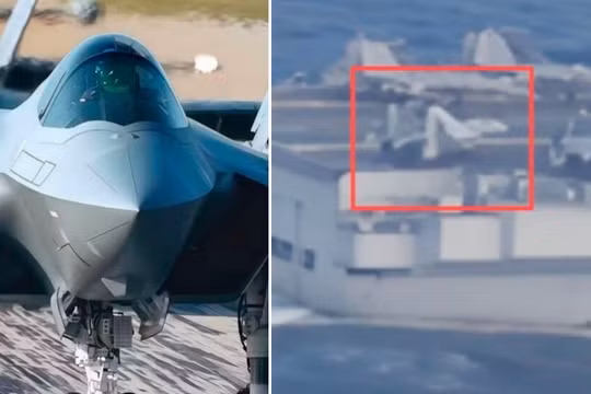 J-35 và J-35 trên boong tàu Liêu Ninh. Ảnh: MW.