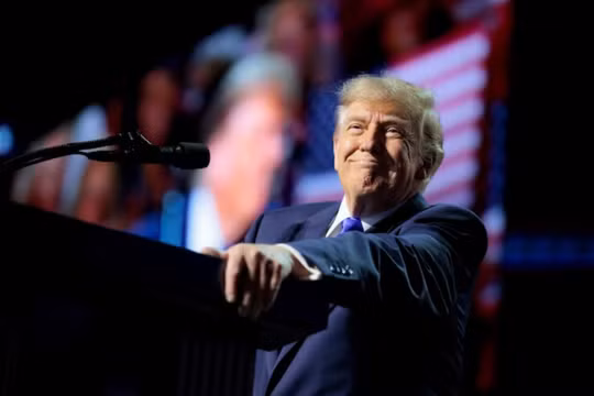 Tổng thống Mỹ Donald Trump phát biểu tại Đại hội toàn quốc giữa nhiệm kỳ của đảng Cộng hòa ở Dallas, Texas, Mỹ, ngày 9/9. Ảnh: Reuters.