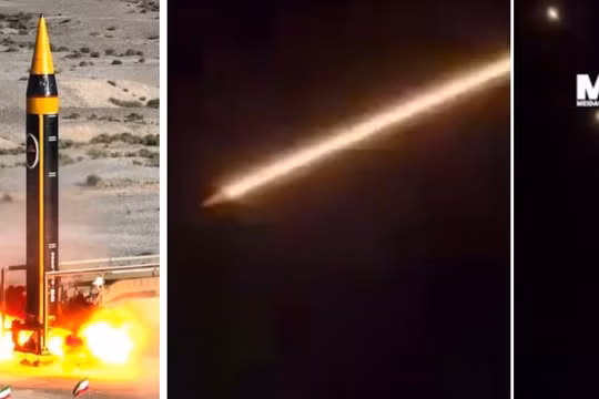 Vụ phóng tên lửa của Iran, tên lửa đạn đạo chỉ vài mili giây trước khi va chạm ở Abu Dhabi, và các vụ phóng tên lửa Patriot thất bại. Ảnh: MW.