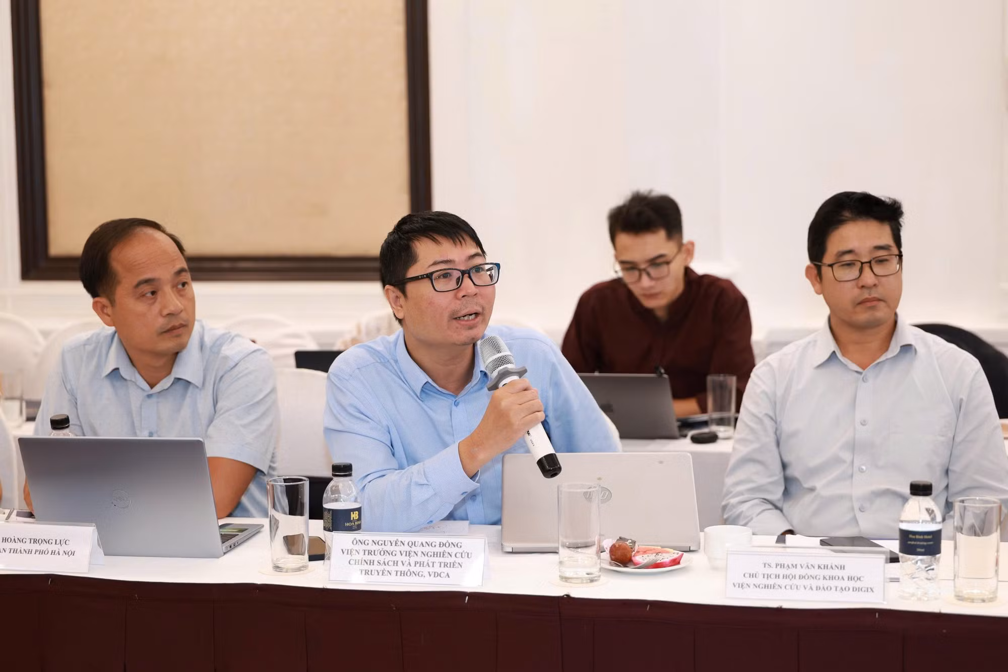 Ông Nguyễn Quang Đồng, Viện trưởng Viện Nghiên cứu Chính sách và Phát triển Truyền thông (IPS) phát biểu tại tọa đàm.