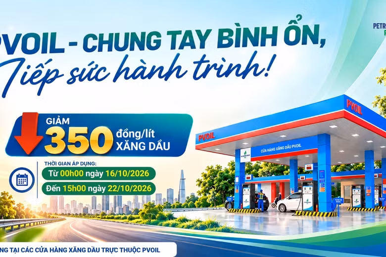 PVOIL giảm giá 350 đồng/lít xăng dầu tại 1.100 cửa hàng trên toàn quốc