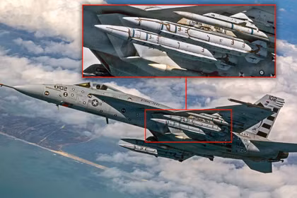 Hình ảnh đầu tiên về máy bay F/A-18E/F Super Hornet mang tên lửa AIM-424 “Malice” được công khai. Ảnh: TWZ.