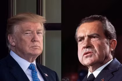 Khảo sát của Viện Gallup cho thấy tỷ lệ không ủng hộ ông Trump đã ở mức ngang với ông Nixon khi xảy ra vụ Watergate, Ảnh: Getty.