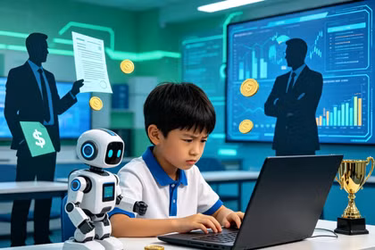 AI phát triển kéo theo một số lượng đông đảo "thiên tài" nhí ở Trung Quốc. Ảnh: Doubao.