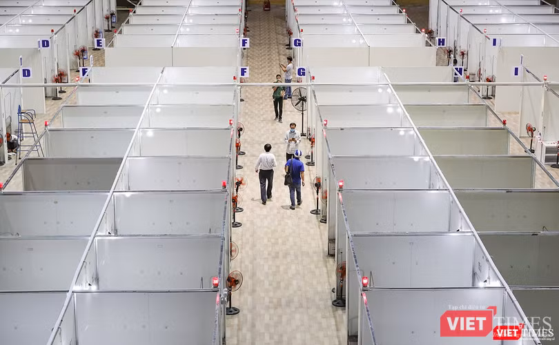 Bệnh viện dã chiến Tiên Sơn trong công đoạn hoàn thiện