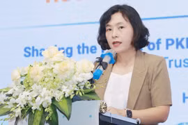 Bà Tô Thị Thu Hương cho rằng việc xây dựng hệ sinh thái dịch vụ tin cậy có khả năng kháng lượng tử là nền tảng bảo vệ kinh tế số và chính phủ số trong giai đoạn mới. Ảnh: T.Anh.