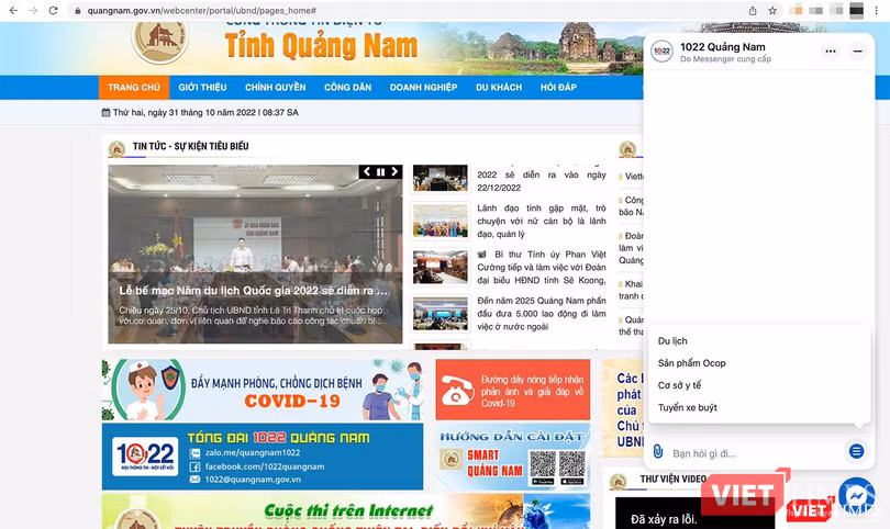 Gợi ý của Chatbot 1022 cho các lĩnh vực mà người dân quan tâm
