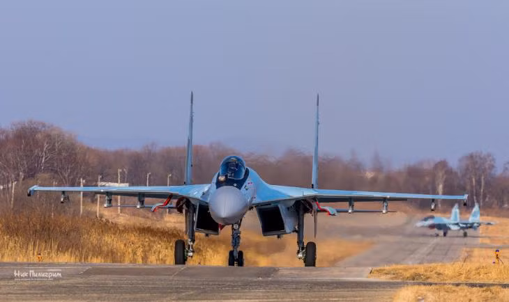 Máy bay chiến đấu Su-35 Nga. Ảnh: Sina Trung Quốc.