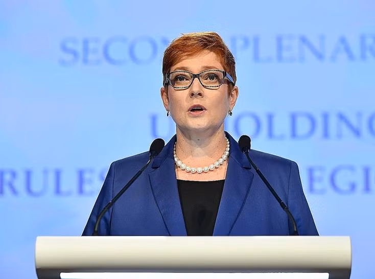 Bộ trưởng Quốc phòng Australia Marise Payne tại Đối thoại Shangri-La 2017. Ảnh: The Straits Times