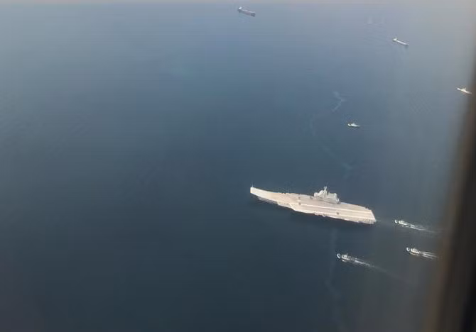 Tàu sân bay Type 001A Trung Quốc chạy thử lần thứ hai. Ảnh: Sina.