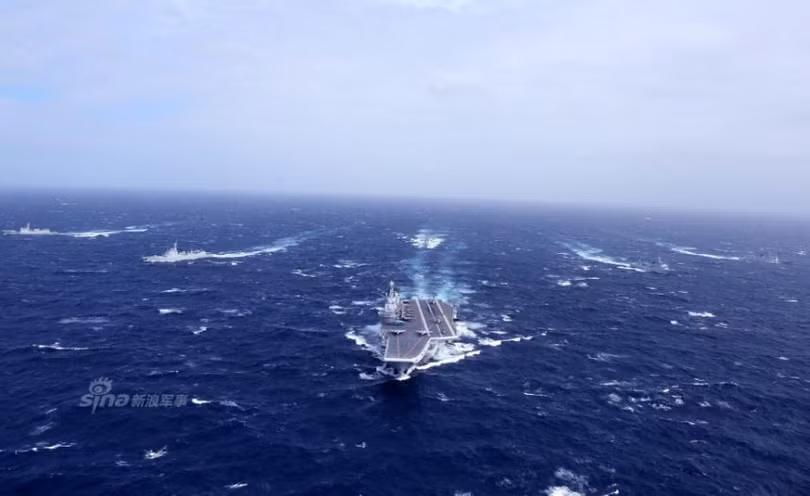 Biên đội tàu sân bay Liêu Ninh, Hải quân Trung Quốc. Ảnh: Sina