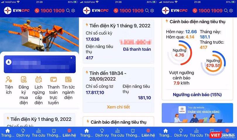 Ứng dụng EVNCPC CSKH trên di động do Điện lực miền Trung xây dựng và phát triển nhằm cung cấp dịch vụ chăm sóc khách hàng cho người dùng điện