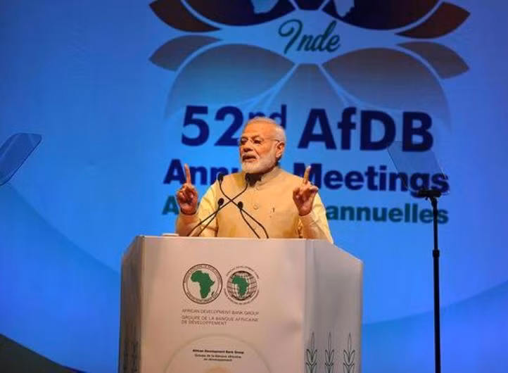 Thủ tướng Ấn Độ Narendra Modi phát biểu tại Đại hội lần thứ 52 AfDB
