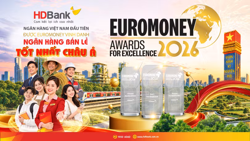 Danh hiệu “Ngân hàng Bán lẻ tốt nhất châu Á” lần đầu tiên được trao cho một ngân hàng Việt Nam.