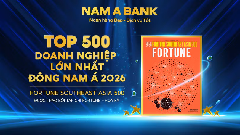 Nam A Bank - Top 500 doanh nghiệp lớn nhất Đông Nam Á năm 2026