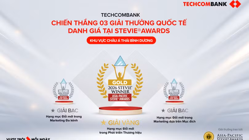 Techcombank chinh phục hội đồng giám khảo quốc tế Stevie Awards 3 năm liên tiếp