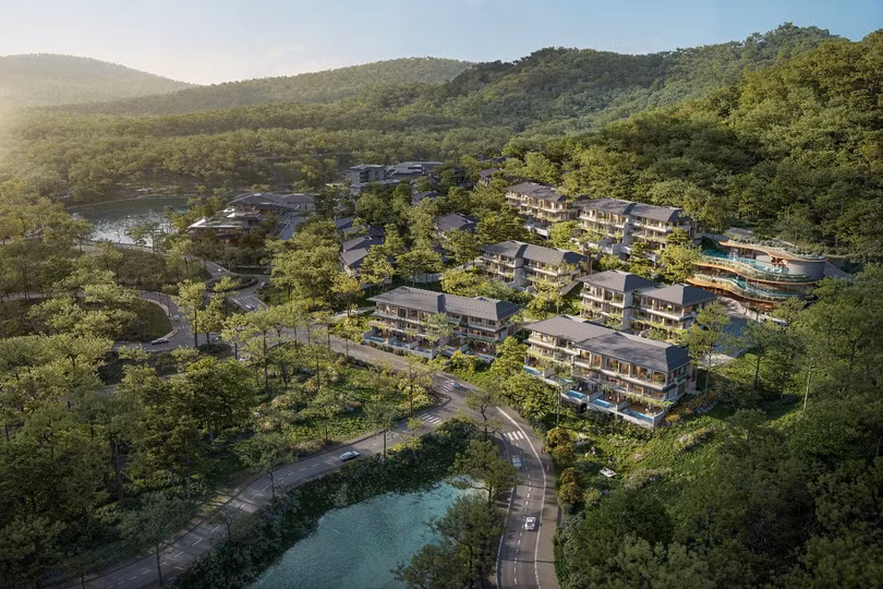 Kề cận Onsen Wellness Center, Camellia Residences nối dài tinh thần Private Retreat Living từ miền nghỉ dưỡng riêng tư đến nghệ thuật khoáng nóng giữa rừng thông.