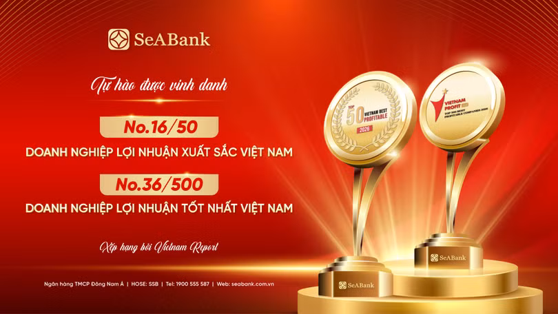 SeABank xếp thứ 16 trong Top 50 Doanh nghiệp lợi nhuận xuất sắc Việt Nam