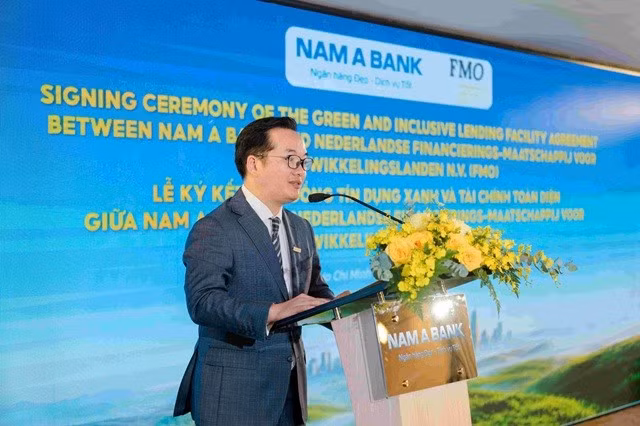 Ông Võ Hoàng Hải – Phó Tổng giám đốc Nam A Bank phát biểu tại sự kiện.