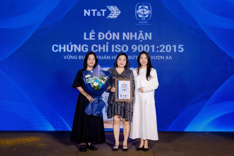 NT&amp;T JSC vinh dự nhận chứng chỉ ISO 9001:2015 từ ISOCERT.