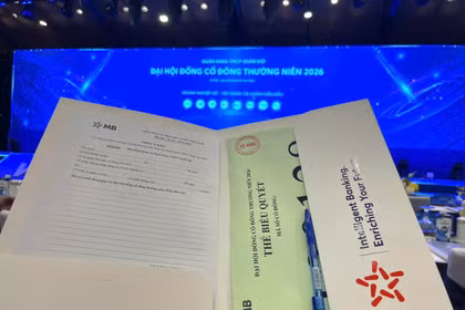 Tài liệu MB phát cho cổ đông tại ĐHĐCĐ thường niên 2026. Ảnh: HD.