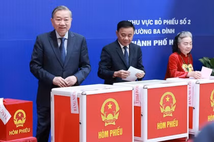 Tổng bí thư Tô Lâm và nhiều lãnh đạo cấp cao trúng cử Quốc hội khóa XVI. Ảnh: VGP.