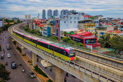 Tuyến đường sắt đô thị Nhổn - Hà Nội. Ảnh: N.H.