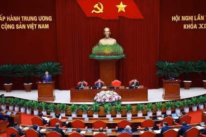Khai mạc Hội nghị lần thứ 3 Ban Chấp hành Trung ương Đảng khóa XIV. Ảnh: TTXVN.