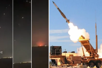 Các nỗ lực đánh chặn của hệ thống Patriot thất bại trên bầu trời Fujairah, vụ nổ do tên lửa Iran rơi xuống và bệ phóng tên lửa Patriot. Ảnh: MW.