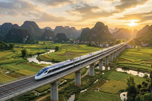 Đường sắt tốc độ cao Bắc - Nam. Ảnh AI